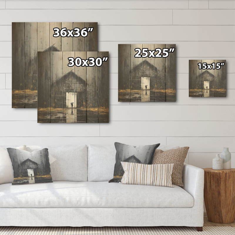 Mystique grange noire et jaune - Art mural en bois de grange sur bois de pin naturel, H 36 po x l 36 po