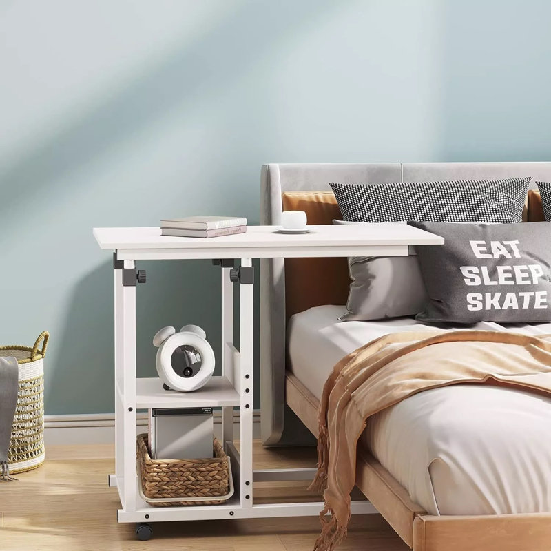 Amariah Wheel End Table, White
