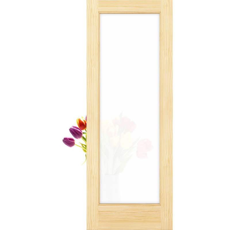 Porte-fenêtre en verre plane légère, 36 po x 80 po, Inachevé