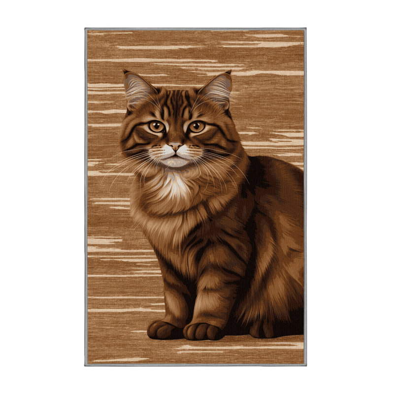 Washable Burmese Cats Area Rug, Runner 2' x 5'