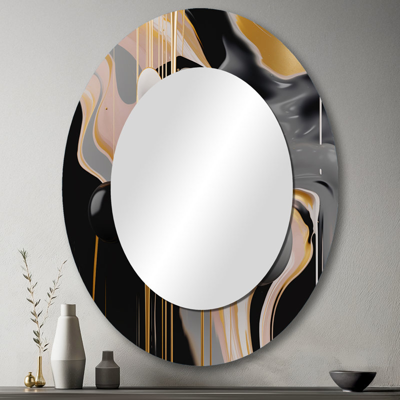 Miroir mural doré doré et mystique Mûlange II doré, 43 po x 33 po