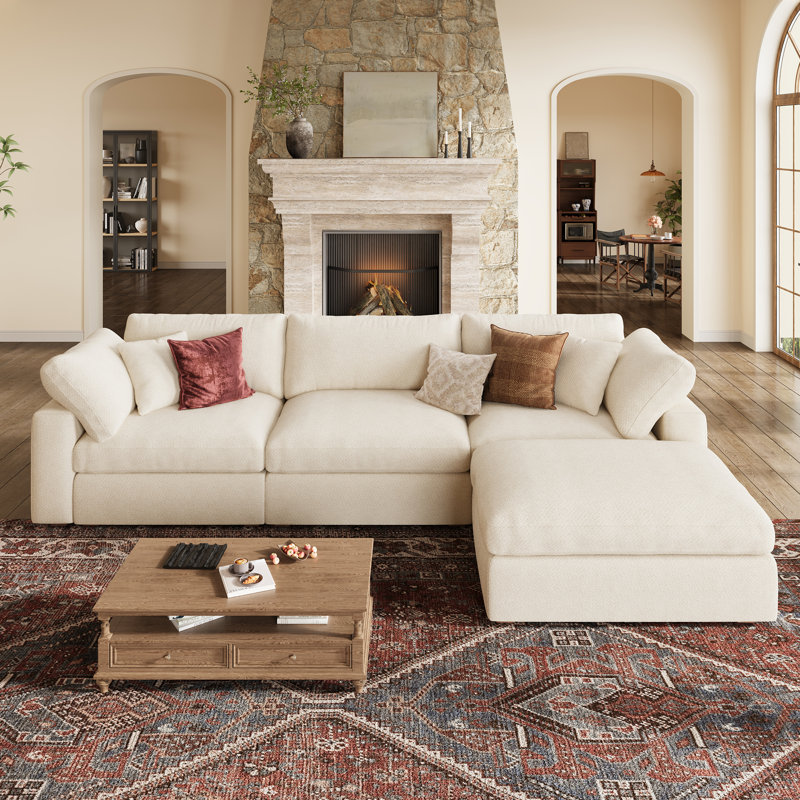 Canapé modulaire réversible Abramson, Chenille beige