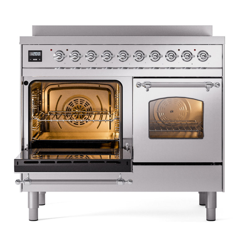 ILVE Nostalgie II 40 in Induction Range, Stainless Steel/Chrome