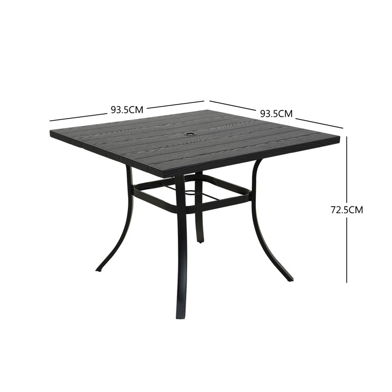4 - Person Wicker Patio Dining Set with Square Table , Cushions Included, Beige