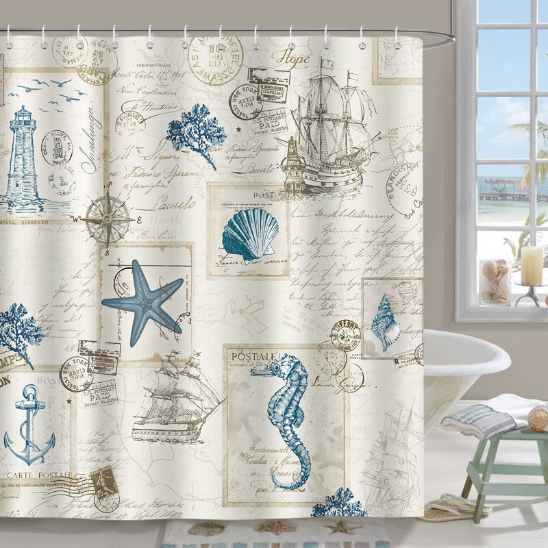 Rideau de douche Nautical Coastal