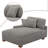Milbrey Oversized Upholstered Light Gray Corduroy Chaise Lounge with Armrests & Throw Pillows-747771069-795383144-773294318