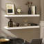 Hanging Wall Shelf Set Of 2, White And Brown Finish, 24 Inch