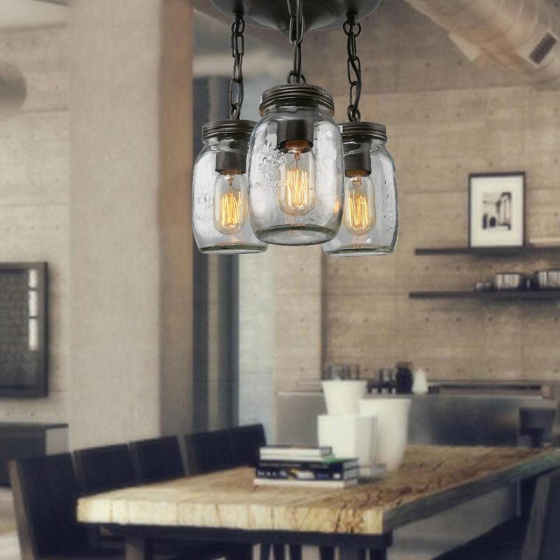 Lustre géométrique en pot à 3 lumières