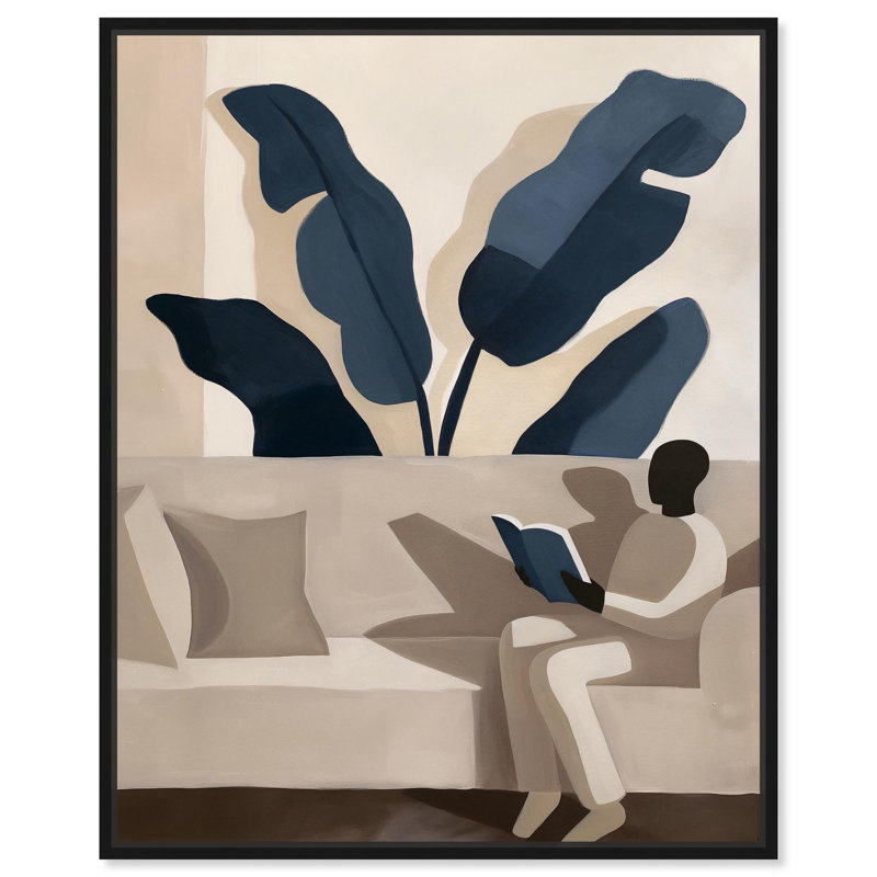 Void Reader II, art moderne bohème par Art Remedy, Cadre noir, H 21 po x l 17 po