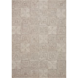 Geometric Machine Woven Polyester Area Rug in Sand