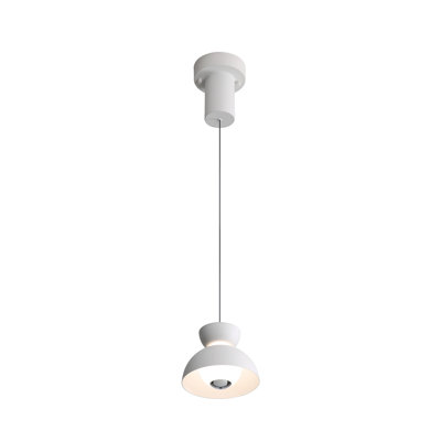 Wry Lighting Vintra Integrated LED Pendant in Sand White and Chrome shade