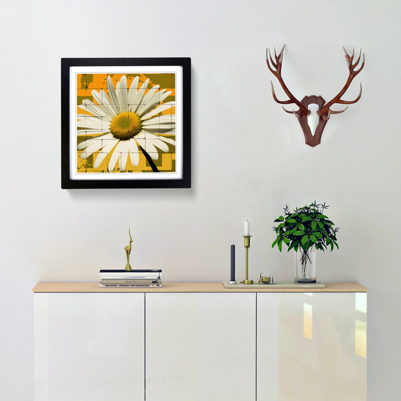 Daisy Constructivism No.4 - Framed Print, Black