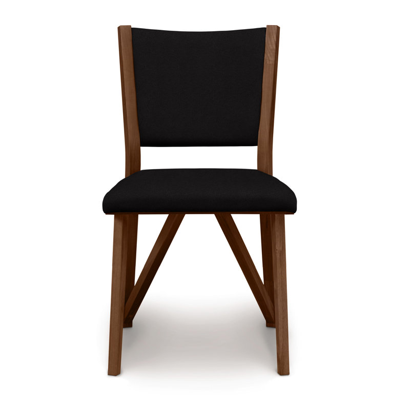 Chaise d'appoint rembourrée Exeter, Cerise brune, Cuir ébène