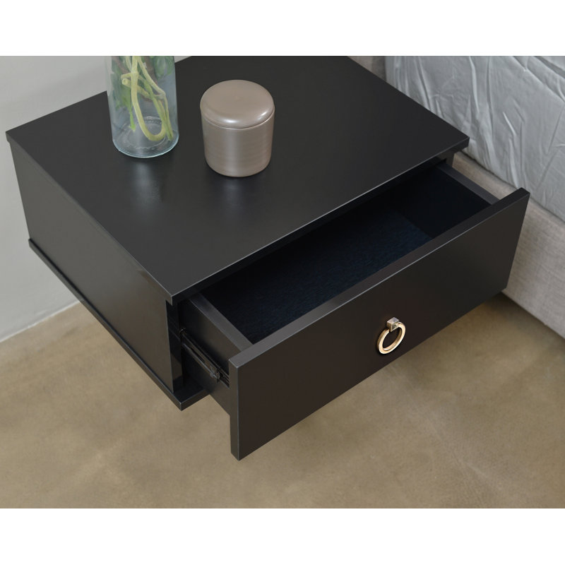 muir 50.2 cm W Bedside Table, Black