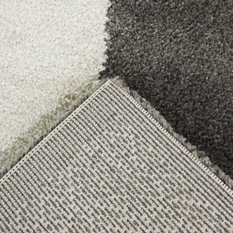 Tapis à carreaux gris foncé Reinhart, Rectangle 5 pi 3 po x 7 pi
