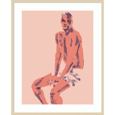 A Man Posing by Francesco Gulina Wood Framed Wall Art Print