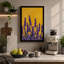 Lupines Against Gold Botanical - Wrapped Canvas-743356048-743356051