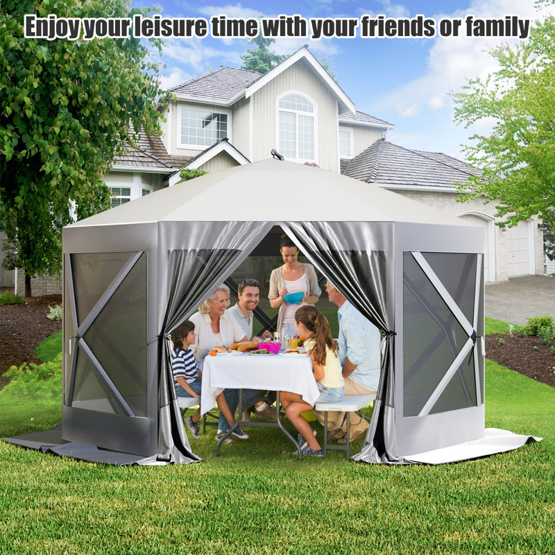 Tente de protection pour abri de jardin avec auvent de camping, H 96 po x l 120 po x P 120 po, Argent