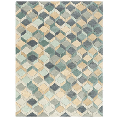 Rodeo Drive Hand Tufted Wool/Cotton Geometric Rug in Beige/Grey