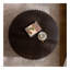 Table basse ronde en bois de style olive à piédestal robuste fabriquée à la main pour le salon
