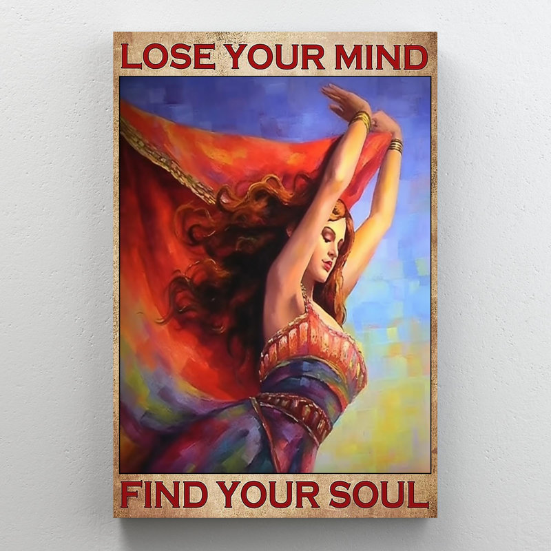 «Woman Dance Lose Your Mind», reproduction d'art rectangulaire sur toile tendue 1 pièce, H 36 po x l 24 po x P 1,25 po