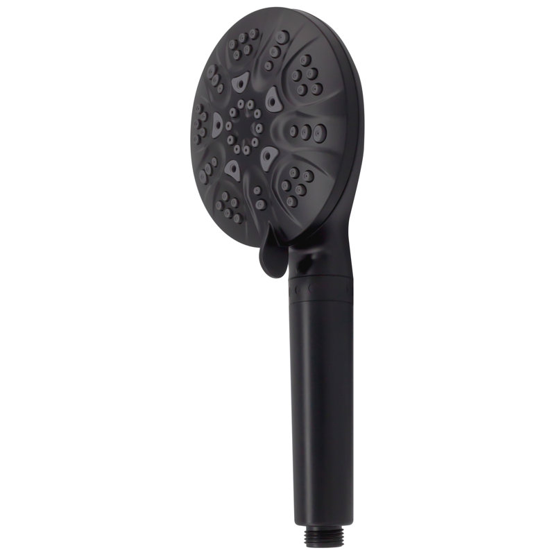 5" Round Thin 6-Function Filtered Adjustable Spray Hand Shower, Matte Black