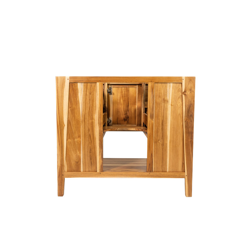 36" Earthy Teak Solid Wood Freestanding Vanity