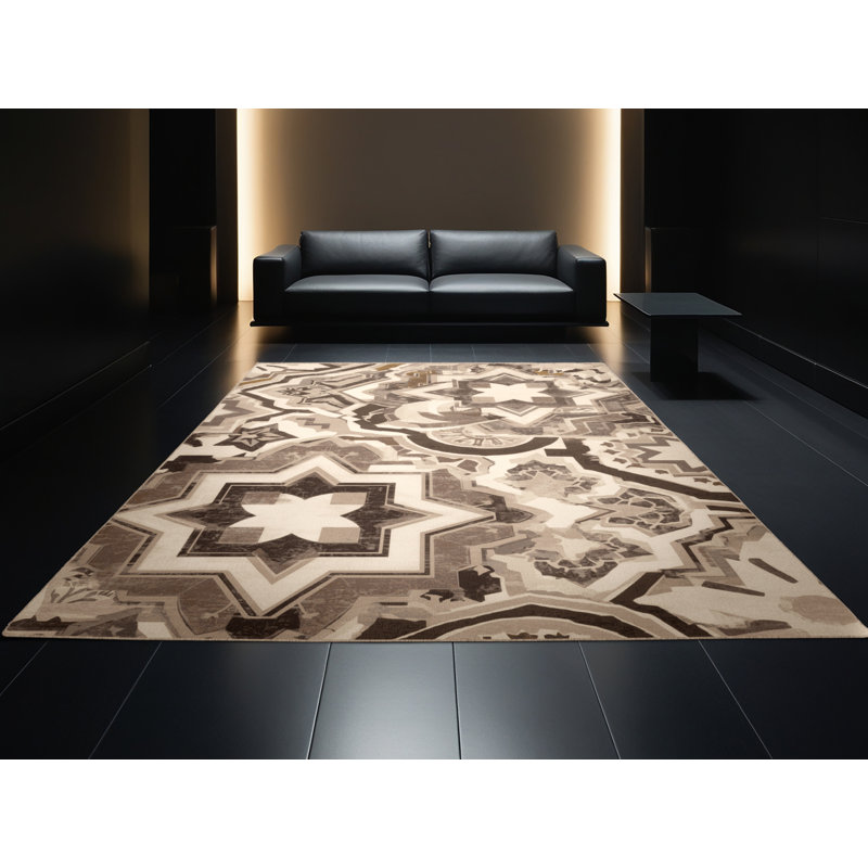 Machine Washable Manhasset Global Inspired Moroccan Rug in Beige – Beige Binding, 2x4