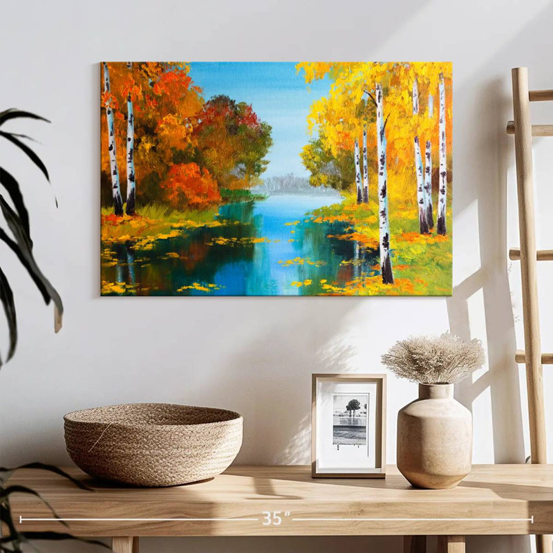 Bouleaux Autumn River, H 16 po x l 24 po