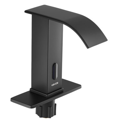 Touchless Bathroom Sink Faucet Motion Sensor Waterfall Matte Black 9/16