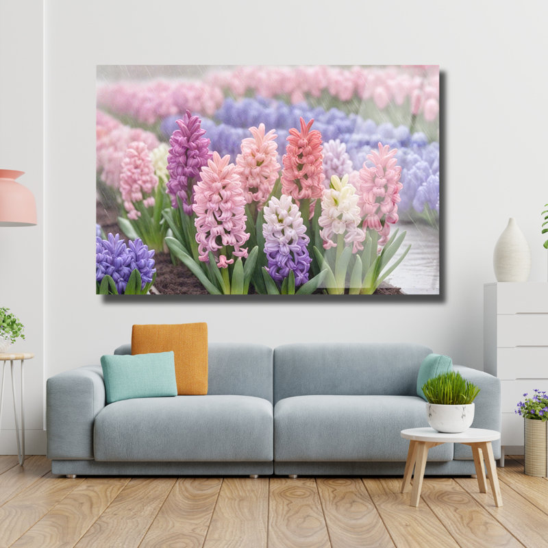 Hyacinthe fleur art mural en verre trempé, H 12 po x l 16 po