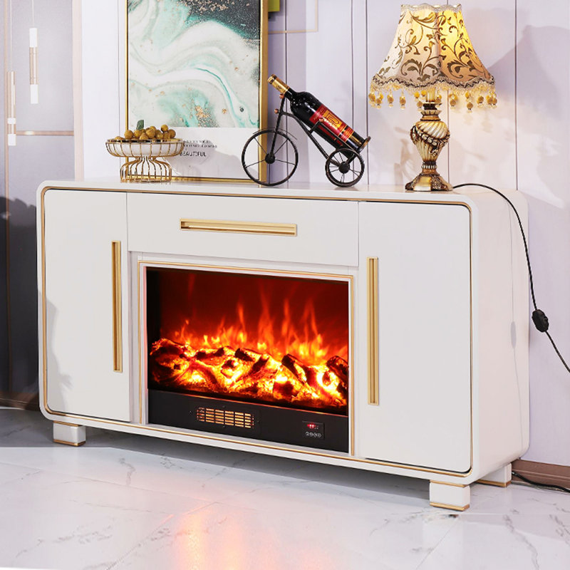 Modern light luxury electric fireplace with simulated fire heating core