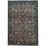 Bikaner Wool Oriental Area Rug in Red/Navy/Beige