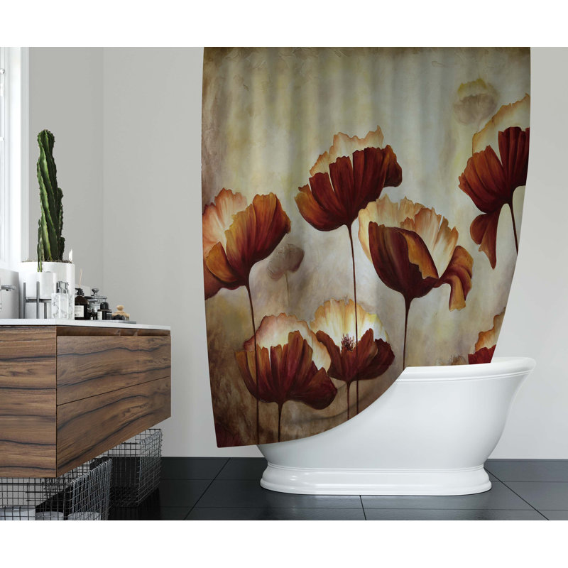 Betsayda Floral Shower Curtain, 90" H x 70" W