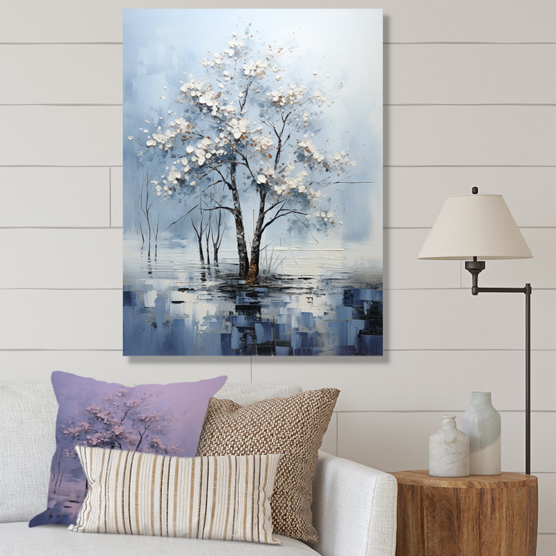 «Maple Trees In Stormy Blue Tones I» sur toile, Toile tendue, H 32 po x l 24 po x P 1 po