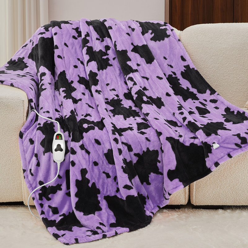 Jeté chauffant Cow, Violet, Jeté