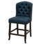 Ensemble de 2 chaises à hauteur de comptoir capitonnées en tissu bleu marine / brun foncé Lela