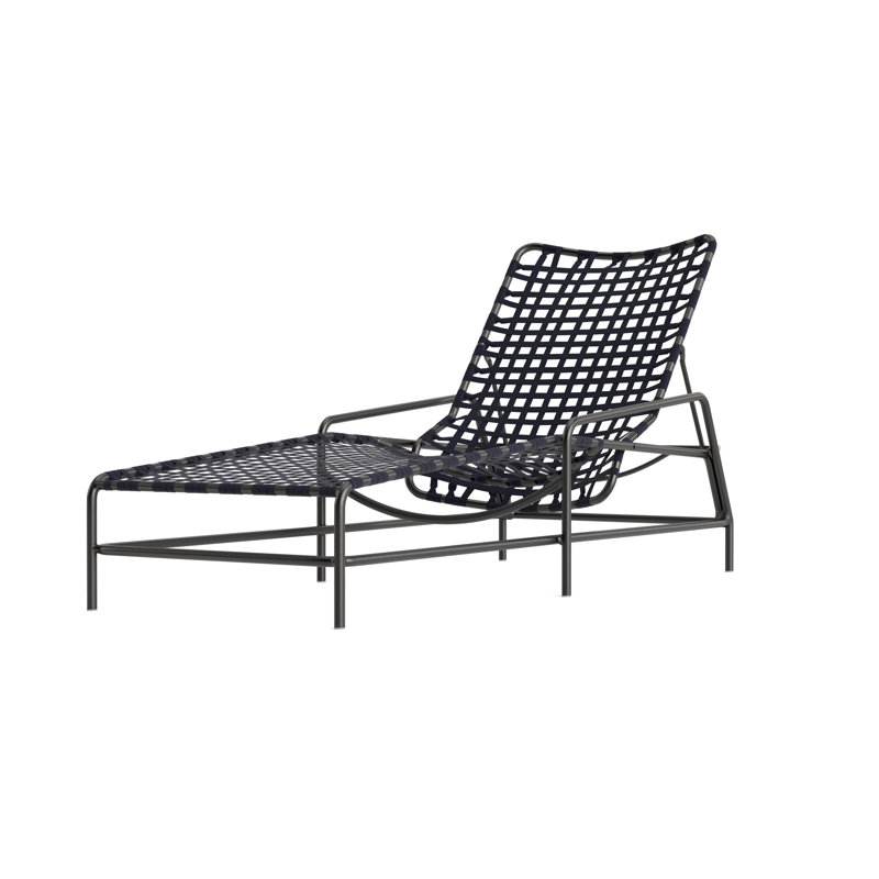 Kantan Outdoor Chaise Lounge, Marine/Textured Pewter