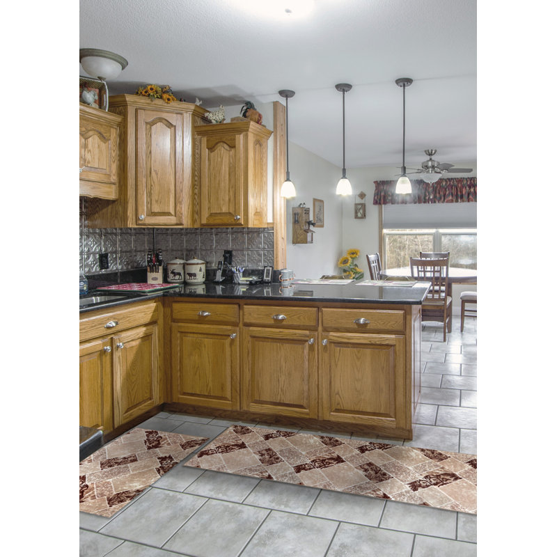 Ensemble de tapis de cuisine anti-dérapant 2 pièces à imprimé doux Bunce