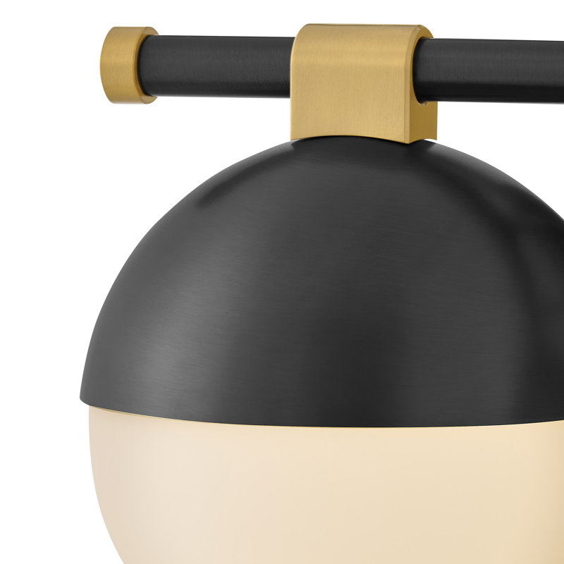 Petit meuble-lavabo Hinkley Bowie, H 9 po x l 14,25 po x P 8,25 po, Deux lumières, Laiton laqué / noir
