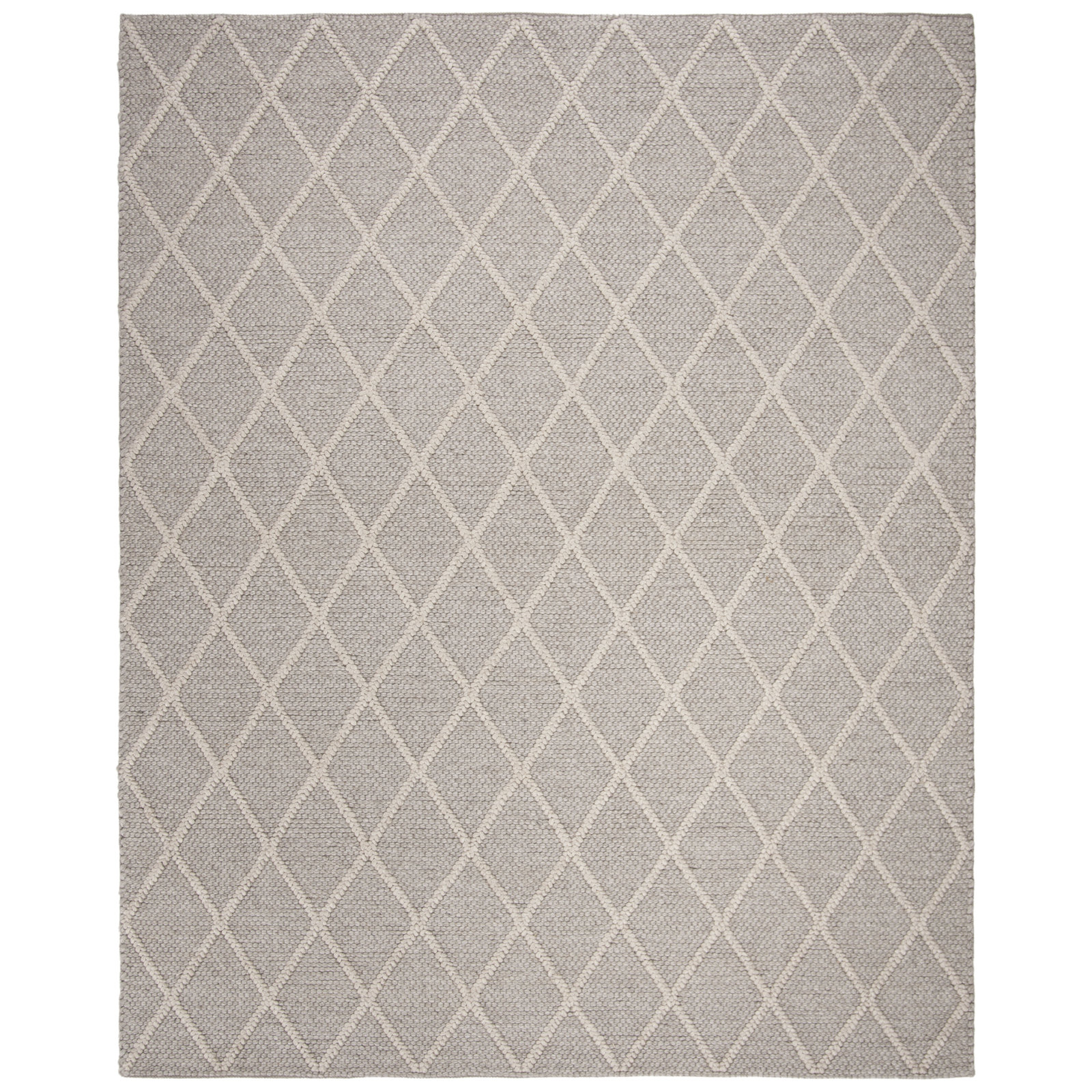 Russo Geometric Handmade Flatweave Gray Area Rug, Rectangle 8' x 10'