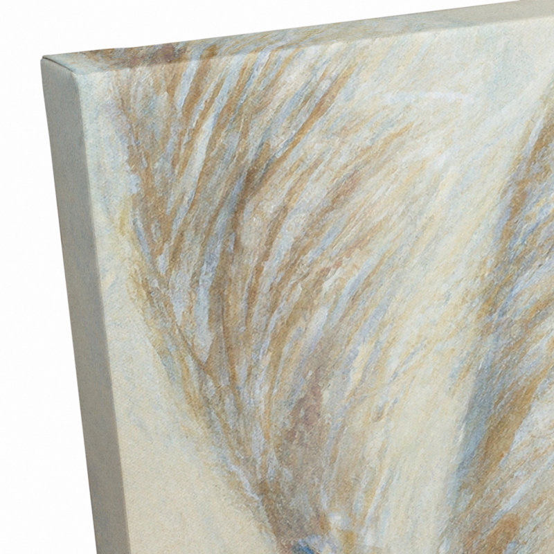 «Soft Painterly Pampas Grass» sur toile beige, H 12 po x l 12 po
