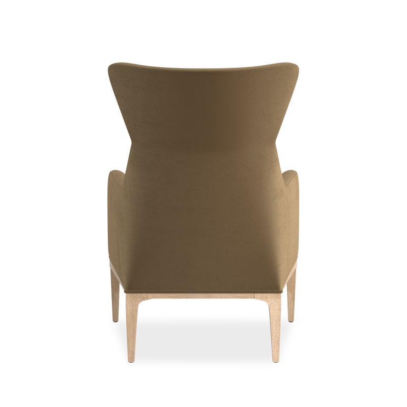 Modern Edge Wingback Chair, Brown