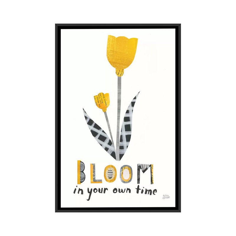 « fleuri boldly iv », impression sur toile tendue, H 26 po x l 18 po x P 1,5 po, Toile avec cadre flottant noir, Pas de tapis