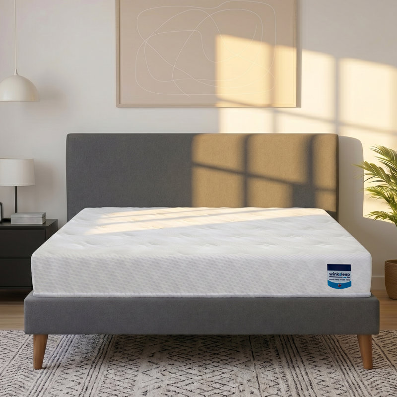 Winksleep Black Euro Top Mattress, Medium-Firm with Pocket Springs & Memory Foam, Single (3')