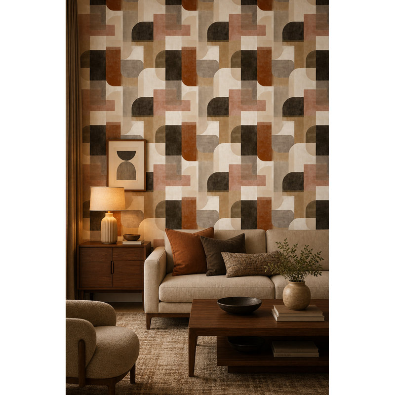 Papier peint moderne abstrait Mid-Century, Textured Non-Pasted