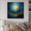 Lune bleue minimalisme III sur toile-345642756-434333650
