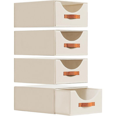 Tiroirs de rangement empilables en tissu, organisateur de placard pliable avec bacs coulissants pour chambre à coucher, salon et dortoir