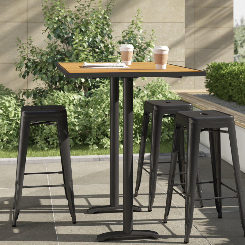 Longport 6 Person 48'' L x 40'' H Plastic/Resin High Top Table, Black