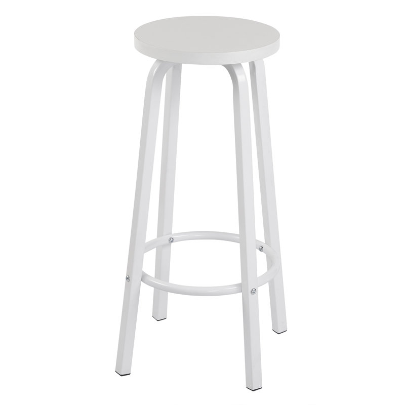 Hayesville Counter Stool with Metal Frame, White, White